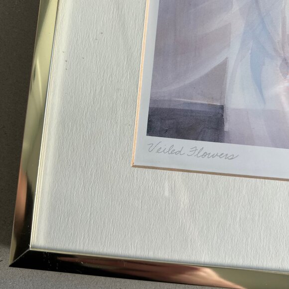 Brent Heighton Veiled Flowers Gold Framed Signed Art Print, 11”H x 9.5”W - Picture 6 of 8